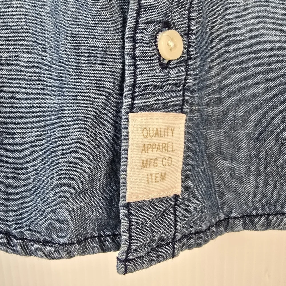 Carter's Boy/Girl Blue Button Down Denim Shirt Medium Wash Size 6 Long Sleeve